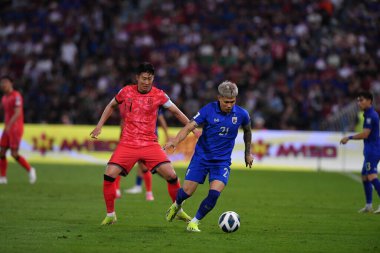 BANGKOK, THAILAND-26 MARCH, 2024: Tayland Dünya Kupası sırasında Tayland ile Tayland arasında oynanan 21 numaralı Supphanan Burirat