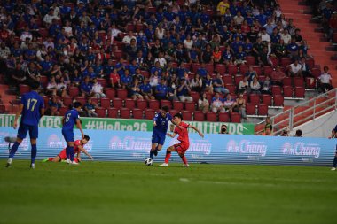 Bangkok, Tayland - 26 Mart 2024: Dünya Kupası sırasında Tayland ile Tayland arasında Tayland 'daki rajamangkala Stadyumu' nda oynanan 12 numaralı SAA Mickelson