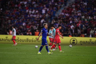 BANGKOK, THAILAND-26 MARCH, 2024: Tayland Dünya Kupası sırasında Tayland ile Tayland arasında oynanan 21 numaralı Supphanan Burirat