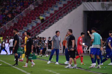 BANGKOK, THAILAND-26 MARCH, 2024: Dünya Kupası sırasında Güney Kore 'den Hwang Sun Hong rajamangkala Stadyumu, Tayland