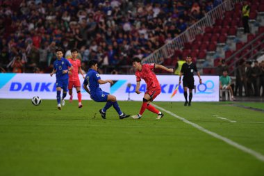 BANGKOK, THAILAND-26 MARCH, 2024: Lee Jaesung # 10 Güney Kore Futbolcusu Dünya Kupası sırasında Tayland ile Güney Kore arasındaki rajamangkala Stadyumu, Tayland