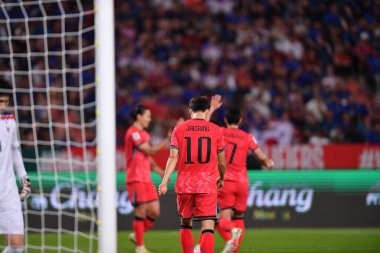 BANGKOK, THAILAND-26 MARCH, 2024: Lee Jaesung # 10 Güney Kore Futbolcusu Dünya Kupası sırasında Tayland ile Güney Kore arasındaki rajamangkala Stadyumu, Tayland