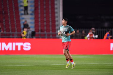 Bangkok, Tayland - 26 Mart 2024 - Tayland 'daki Rajamangkala Stadyumu' nda Tayland ile Güney Kore arasında oynanan Dünya Kupası sırasında Son Heung Min # 7 Güney Kore Oyuncusu.