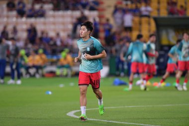 BANGKOK, THAILAND-26 MARCH, 2024: Lee Kangin # 18 Güney Kore Futbolcusu Dünya Kupası sırasında Tayland ile Güney Kore arasında rajamangkala Stadyumu, Tayland
