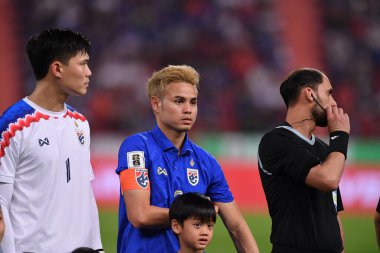 BANGKOK, THAILAND-26 MARCH, 2024: Tayland ile Tayland arasındaki Dünya Kupası sırasında Tayland ile Tayland Stadyumu arasında oynanan 3 numaralı Bunmathan Tiyatrosu