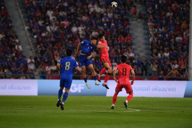 BANGKOK, THAILAND-26 MARCH, 2024: Kim Minjae # 4 Güney Kore Futbolcusu Dünya Kupası sırasında Tayland ile Güney Kore arasında Rajamangkala Stadyumu, Tayland
