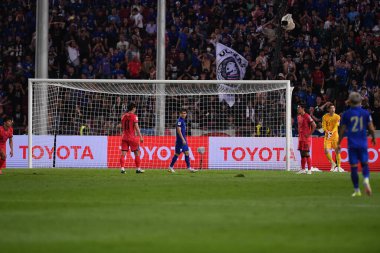 BANGKOK, THAILAND-26 MARCH, 2024: Jaroensak Wonggorn # 13 Tayland Kupası sırasında Tayland ile Güney Kore arasındaki rajamangkala stadyumu, Tayland