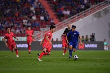 BANGKOK, THAILAND-26 MARCH, 2024: Lee Jaesung # 10 Güney Kore Futbolcusu Dünya Kupası sırasında Tayland ile Güney Kore arasındaki rajamangkala Stadyumu, Tayland