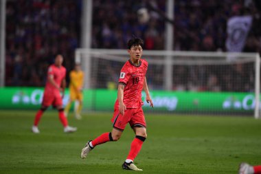 BANGKOK, THAILAND-26 MARCH, 2024: Lee Jaesung # 10 Güney Kore Futbolcusu Dünya Kupası sırasında Tayland ile Güney Kore arasındaki rajamangkala Stadyumu, Tayland