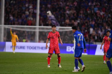BANGKOK, THAILAND-26 MARCH, 2024: Lee Jaesung # 10 Güney Kore Futbolcusu Dünya Kupası sırasında Tayland ile Güney Kore arasındaki rajamangkala Stadyumu, Tayland