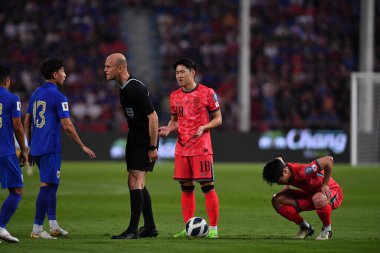 BANGKOK, THAILAND-26 MARCH, 2024: Lee Kangin # 18 Güney Kore Futbolcusu Dünya Kupası sırasında Tayland ile Güney Kore arasında rajamangkala Stadyumu, Tayland