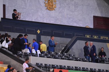 BANGKOK, THAILAND-26 MARCH, 2024: Settha Taweesin Tayland Dünya Kupası sırasında Tayland ile Güney Kore arasındaki rajamangkala Stadyumu, Tayland