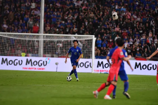 BANGKOK, THAILAND-26 MARCH, 2024: Pansa Hemviboon # 17 Tayland Dünya Kupası sırasında Tayland ile Tayland arasında Tayland rajamangkala Stadyumu, Tayland