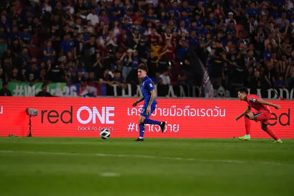 stock image Bangkok, Thailand - 26 March, 2024: Look SAA Mickelson #12 Player of thailand during World Cup qualified between Thailand against South Korea at rajamangkala stadium, thailand