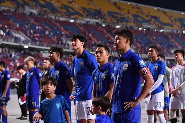 BANGKOK, THAILAND-26 MARCH, 2024: Chanathip Songkrasin # 18 Tayland Dünya Kupası sırasında Tayland ile Güney Kore arasındaki rajamangkala stadyumu, Tayland