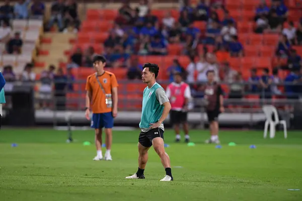 stock image Bangkok, Thailand - March 26, 2024: Suphachok Sarachat #7 Player of Thailand during World Cup qualified between Thailand against South Korea at Rajamangala stadium, Thailand. 