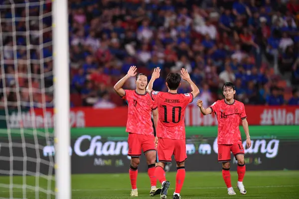 BANGKOK, THAILAND-26 MARCH, 2024: Lee Jaesung # 10 Güney Kore Futbolcusu Dünya Kupası sırasında Tayland ile Güney Kore arasındaki rajamangkala Stadyumu, Tayland