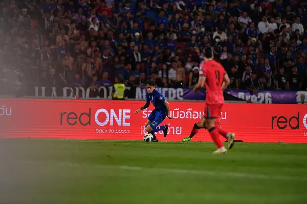 stock image Bangkok, Thailand - 26 March, 2024: Look SAA Mickelson #12 Player of thailand during World Cup qualified between Thailand against South Korea at rajamangkala stadium, thailand