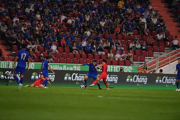 stock image Bangkok, Thailand - 26 March, 2024: Look SAA Mickelson #12 Player of thailand during World Cup qualified between Thailand against South Korea at rajamangkala stadium, thailand