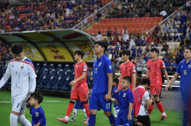 BANGKOK, THAILAND-26 MARCH, 2024: Pansa Hemviboon # 17 Tayland Dünya Kupası sırasında Tayland ile Tayland arasında Tayland rajamangkala Stadyumu, Tayland