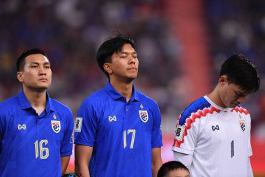 BANGKOK, THAILAND-26 MARCH, 2024: Pansa Hemviboon # 17 Tayland Dünya Kupası sırasında Tayland ile Tayland arasında Tayland rajamangkala Stadyumu, Tayland