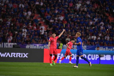 BANGKOK, THAILAND-26 MARCH, 2024: Lee Kangin # 18 Güney Kore Futbolcusu Dünya Kupası sırasında Tayland ile Güney Kore arasında rajamangkala Stadyumu, Tayland