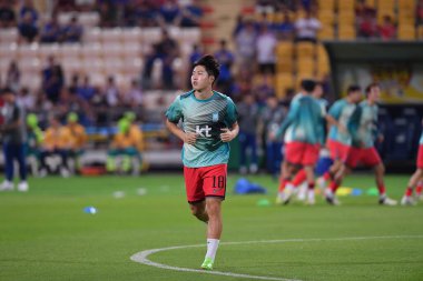 BANGKOK, THAILAND-26 MARCH, 2024: Lee Kangin # 18 Güney Kore Futbolcusu Dünya Kupası sırasında Tayland ile Güney Kore arasında rajamangkala Stadyumu, Tayland