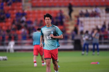 BANGKOK, THAILAND-26 MARCH, 2024: Kim Young-Gwon # 19 Güney Kore Futbolcusu Dünya Kupası sırasında Tayland ile Güney Kore arasındaki rajamangkala Stadyumu, Tayland