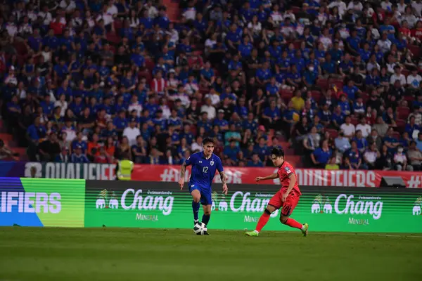 stock image Bangkok, Thailand - 26 March, 2024: Look SAA Mickelson #12 Player of thailand during World Cup qualified between Thailand against South Korea at rajamangkala stadium, thailand