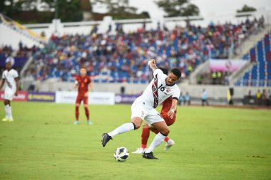Chiangmai - Tayland, 25 Eylül 2022: Alvin Jones # 16 Trinidad ve tütün sanatçısı Tayland 'ın 700 yıllık stadyumu, Tayland' da
