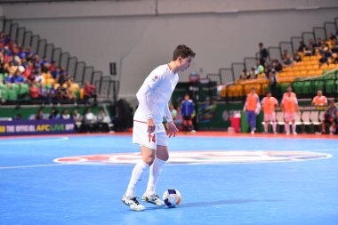 Bangkok, Tayland - 28 Nisan 2024: Behrooz Azimihematabadi # 14 İran Oyuncusu 2024 Asya Kupası sırasında Tayland 'ın Bangkok Arena kentinde