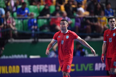 Bangkok, Tayland - 28 Nisan 2024: Muhammed Osamanmusa # 11 Tayland Oyuncusu 2024 'te Tayland' ın Bangkok Arena kentinde İran ile karşı karşıya geldi.