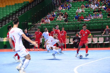 Bangkok, Tayland - 28 Nisan 2024: Saeid Ahmad Abbasi # 9 İran Oyuncusu İran ile Tayland arasında Bangkok Arena 'da oynanan 2024 Asya Kupası sırasında