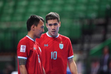 Bangkok, Tayland - 28 Nisan 2024: Itticha Praphaphan # 10 Tayland Oyuncusu 2024 Asya Kupası sırasında Tayland 'ın Bangkok Arena kentinde oynanan maçta