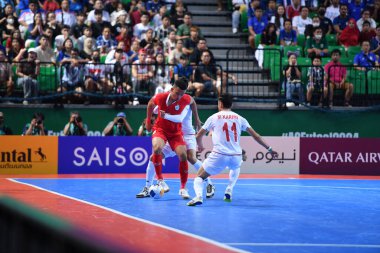 Bangkok, Tayland - 28 Nisan 2024: Muhammed Osamanmusa # 11 Tayland Oyuncusu 2024 'te Tayland' ın Bangkok Arena kentinde İran ile karşı karşıya geldi.