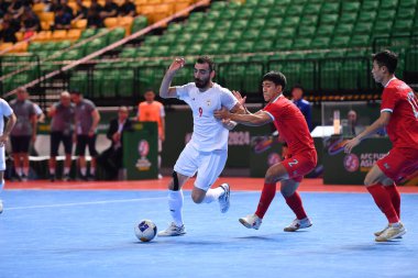 Bangkok, Tayland - 28 Nisan 2024: Saeid Ahmad Abbasi # 9 İran Oyuncusu İran ile Tayland arasında Bangkok Arena 'da oynanan 2024 Asya Kupası sırasında