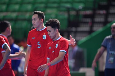 Bangkok, Tayland - 28 Nisan 2024: Panut Kittipanuwong # 7 Tayland Oyuncusu 2024 Asya Kupası sırasında Tayland 'ın Bangkok Arena kentinde