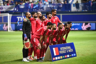 PATHUMTHANI, THAILAND -31 Mayıs 2022: Tayland ile Bahreyn arasındaki dostluk karşılaşmasında bahreyn oyuncusu Bg Stadyumu, Tayland