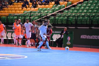 Bangkok, Tayland - 28 Nisan 2024: Saeid Ahmad Abbasi # 9 İran Oyuncusu İran ile Tayland arasında Bangkok Arena 'da oynanan 2024 Asya Kupası sırasında