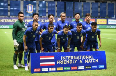 PATHUMTHANI, THAILAND -31 Mayıs 2022: Tayland ile Bahreyn arasındaki dostluk maçı sırasında Tayland 'daki Bg Stadyumu, Tayland