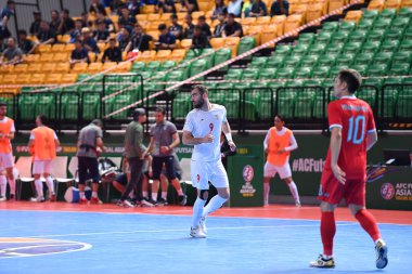 Bangkok, Tayland - 28 Nisan 2024: Saeid Ahmad Abbasi # 9 İran Oyuncusu İran ile Tayland arasında Bangkok Arena 'da oynanan 2024 Asya Kupası sırasında