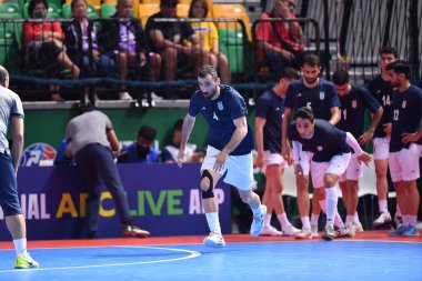 Bangkok, Tayland - 28 Nisan 2024: Saeid Ahmad Abbasi # 9 İran Oyuncusu İran ile Tayland arasında Bangkok Arena 'da oynanan 2024 Asya Kupası sırasında