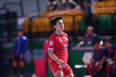 Bangkok, Tayland - 28 Nisan 2024: Worasak Srirangpirot # 8 Tayland Oyuncusu 2024 Asya Kupası sırasında Tayland Bangkok Arena, Tayland