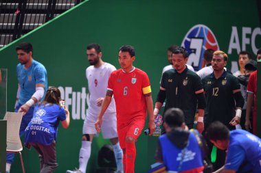 Bangkok, Tayland - 28 Nisan 2024: Jirawat Sornwichian # 6 Tayland Oyuncusu 2024 Asya Kupası sırasında Bangkok Arena 'da İran' a karşı 