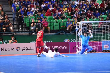 Bangkok, Tayland - 28 Nisan 2024: Bagher Mohammadi # 1 İran Oyuncusu 2024 Asya Kupası sırasında Tayland 'ın Bangkok Arena kentinde