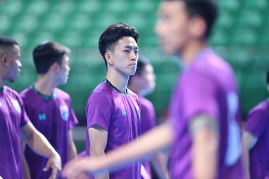 Bangkok, Tayland - 28 Nisan 2024: Panut Kittipanuwong # 7 Tayland Oyuncusu 2024 Asya Kupası sırasında Tayland 'ın Bangkok Arena kentinde