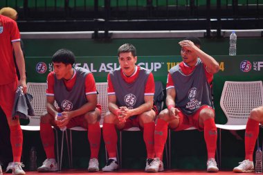 Bangkok, Tayland - 28 Nisan 2024: Itticha Praphaphan # 10 Tayland Oyuncusu 2024 Asya Kupası sırasında Tayland 'ın Bangkok Arena kentinde oynanan maçta