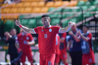 Bangkok, Tayland - 28 Nisan 2024: Muhammed Osamanmusa # 11 Tayland Oyuncusu 2024 'te Tayland' ın Bangkok Arena kentinde İran ile karşı karşıya geldi.