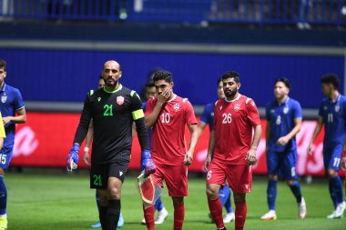 Pathumthani, Tayland - 31 Mayıs 2022: Abdülwahab Abdülrahman Almalood # 10 Bahreyn Oyuncusu Bg Stadyumu 'nda Tayland ile Bahreyn maçında 
