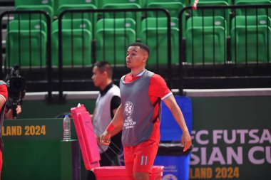 Bangkok, Tayland - 28 Nisan 2024: Muhammed Osamanmusa # 11 Tayland Oyuncusu 2024 'te Tayland' ın Bangkok Arena kentinde İran ile karşı karşıya geldi.